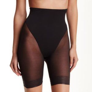 TC Fine Shapewear High Waist Sheer Thigh Slimmer - Black - Small